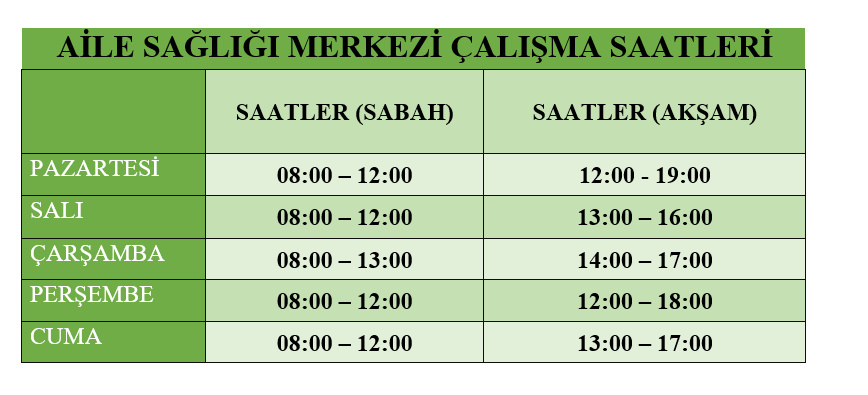 Çalışma Saatleri